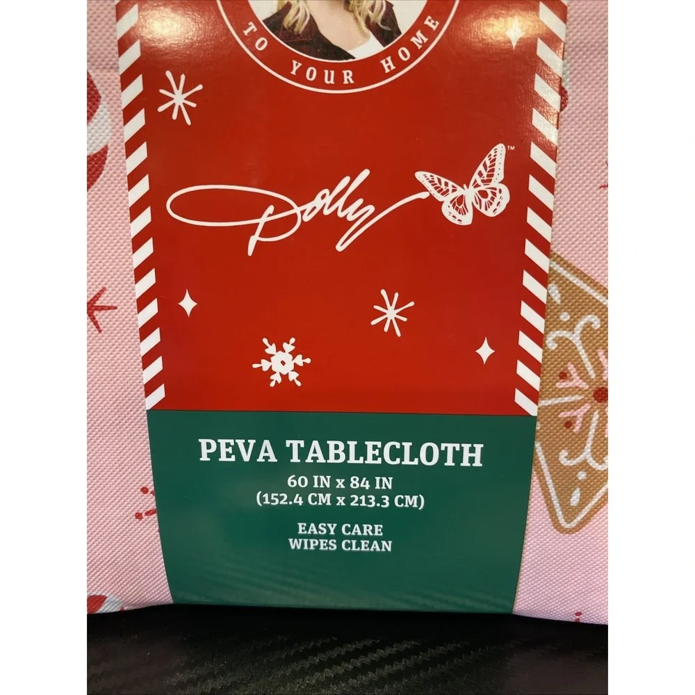 Dolly Parton Pink‎ Christmas Tablecloth Oblong 60